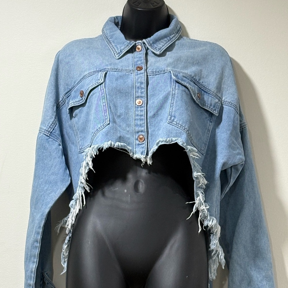 Distressed Blue Jean Jacket